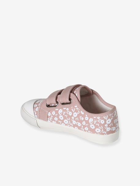 Girls' synthetic trainers with touch 'n' close fastening printed pink 