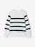 Striped Top for Boys bordeaux red+ecru+ink blue+medium blue+sage green 