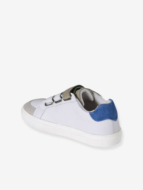 Trainers with Leather Hook-&-Loop Straps for Children ecru+set white 