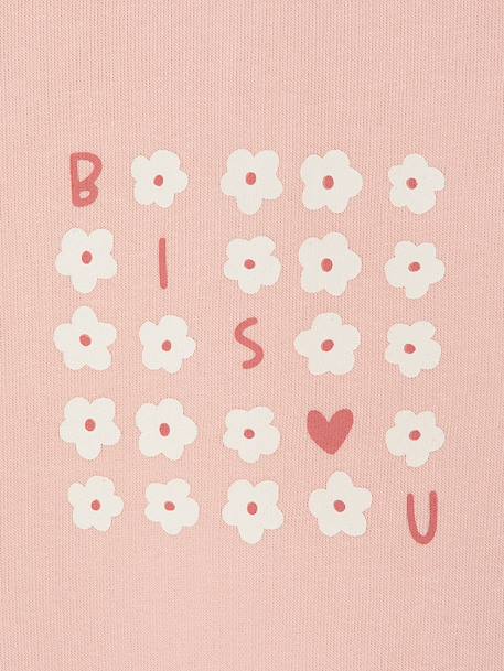Baby sweatshirt with printed message raspberry pink+rosy+vanilla 