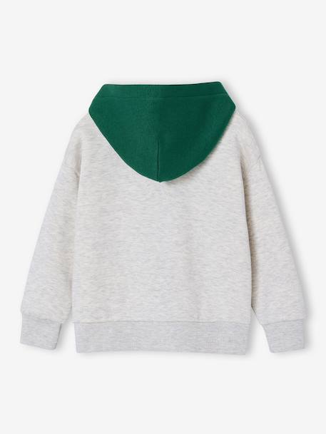 Zipped hooded sweatshirt for boys English green 