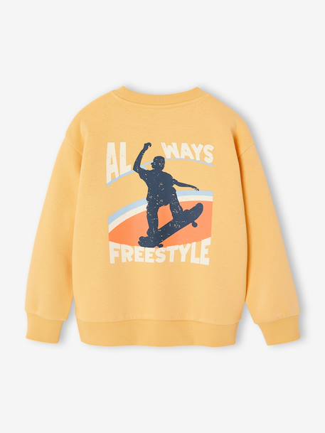 Long Sleeve Sweatshirt with Round Neckline for Boys dusky pink+pastel yellow 