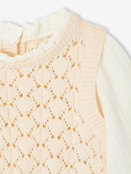 2-in-1 Jumper for Girls ecru 