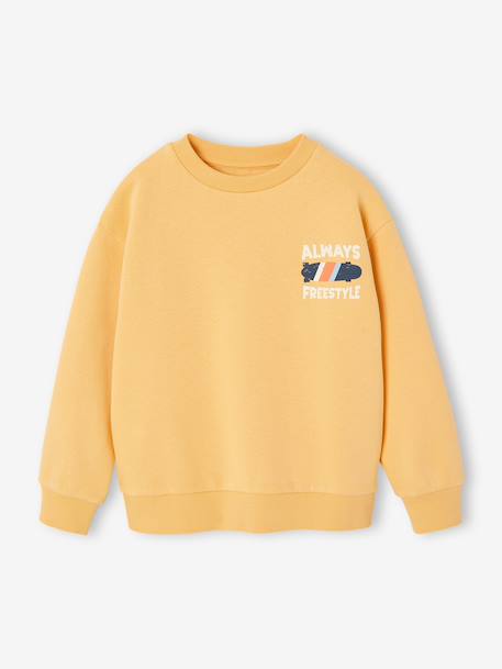 Long Sleeve Sweatshirt with Round Neckline for Boys dusky pink+pastel yellow 
