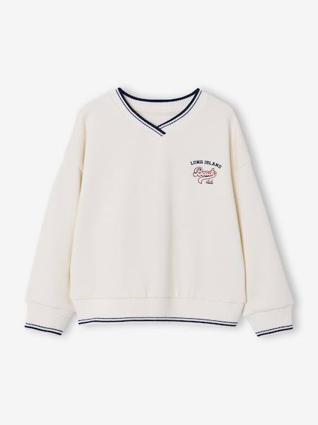 Boy's V-neck sweatshirt ecru 