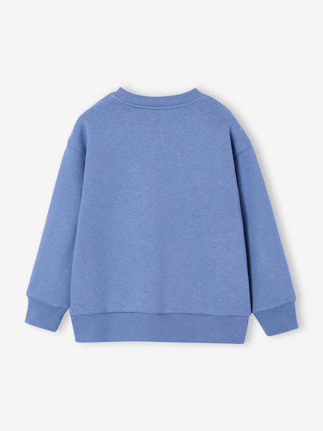 Graphic round neck sweatshirt for boys grey blue+marl white 