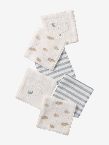 Pack of 6 Washable Wipes printed white+white 
