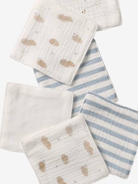 Pack of 6 Washable Wipes printed white+white 