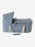 Soft fabric moses basket grey blue+printed beige 