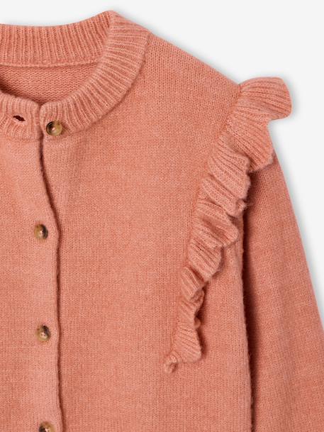 Fancy Ruffled Cardigan for Girls bronze+rosy 