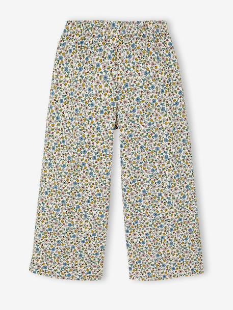 Wide-Leg Leggings with Honeycomb Effect for Girls coral+mauve+printed white+sage green 