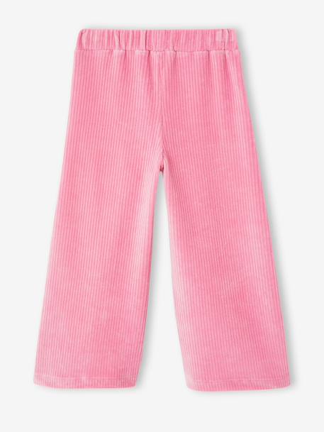 Wide Corduroy Trousers for Girls anthracite+BROWN MEDIUM SOLID+chocolate+ecru+grey blue+khaki+mauve+plum+rose 