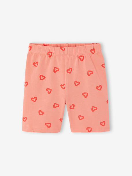 Pack of 2 girls' cycling shorts beige+coral 
