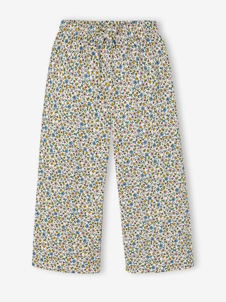 Wide-Leg Leggings with Honeycomb Effect for Girls coral+mauve+printed white+sage green 