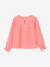 Ruffled Blouse in Cotton Gauze, for Girls coral+ecru 