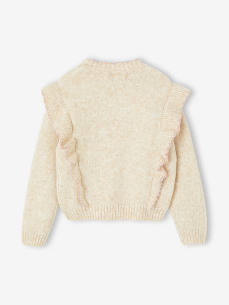 Knitted Jumper for Girls ecru 