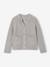 Girl's fine knit fluffy cardigan coral+marl grey+peony pink 