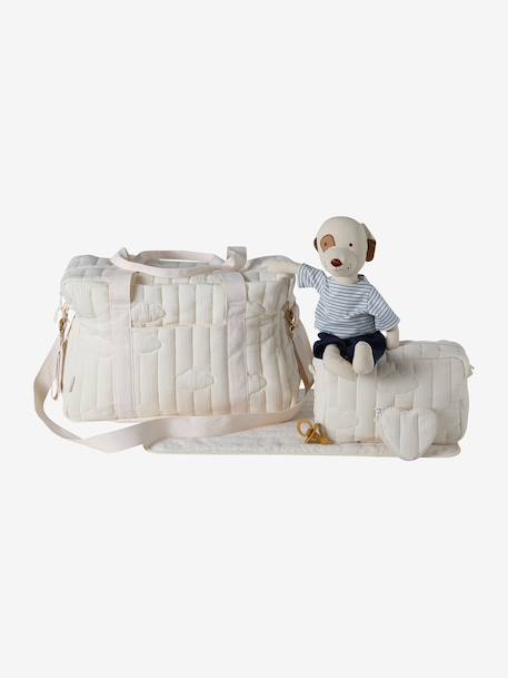 24-hour bag MAMA TEDDY cappuccino+ecru+printed white+white 