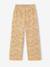Girls' ribbed knit leggings beige+ecru+printed white 