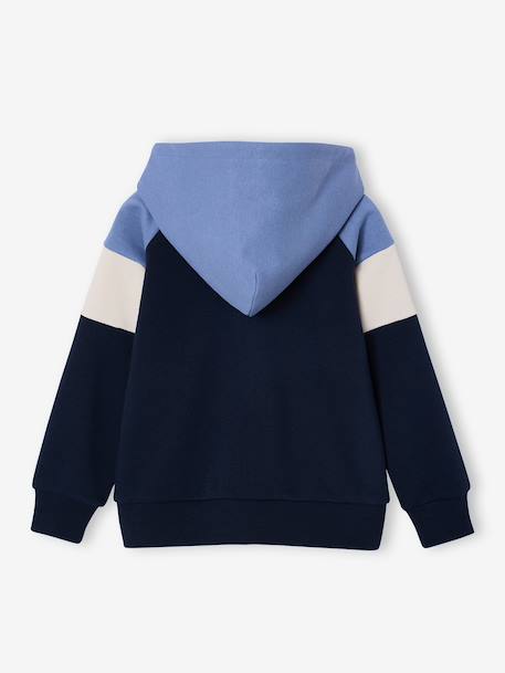 Zipped hooded sweatshirt for boys with colour block design bordeaux red+green+marl grey+medium blue+ochre 