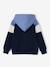 Zipped hooded sweatshirt for boys with colour block design bordeaux red+green+marl grey+medium blue+ochre 