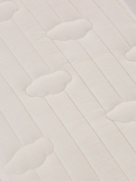 Carrycot Liner in Cotton Gauze grey blue+printed beige+white 