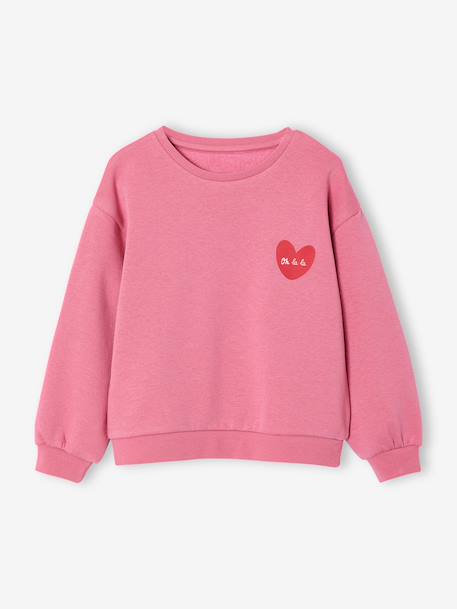 Basics Sweatshirt with Motif for Girls anthracite+coral+peony pink+purple clover+sage+vanilla 