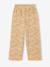 Girls' ribbed knit leggings beige+ecru+printed white 