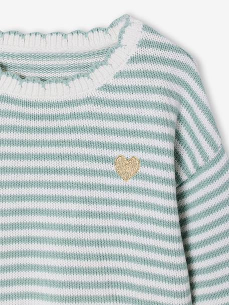 Striped jumper for girls grey blue+navy blue 