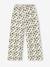 Girls' ribbed knit leggings beige+ecru+printed white 