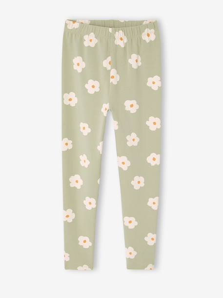 Printed Leggings for Girls almond green+aqua green+blue+ink blue+mauve+printed green+printed pink 