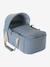 Soft fabric moses basket grey blue+printed beige 