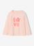 Pack of 3 long-sleeved girls' fancy t-shirts anthracite+coral+ecru+grey blue+indigo+mauve+rose 