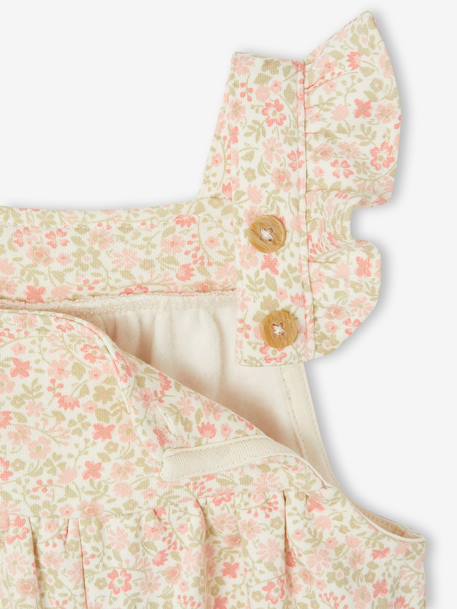 Fleece Dungarees + Headband for Babies ecru+vanilla 