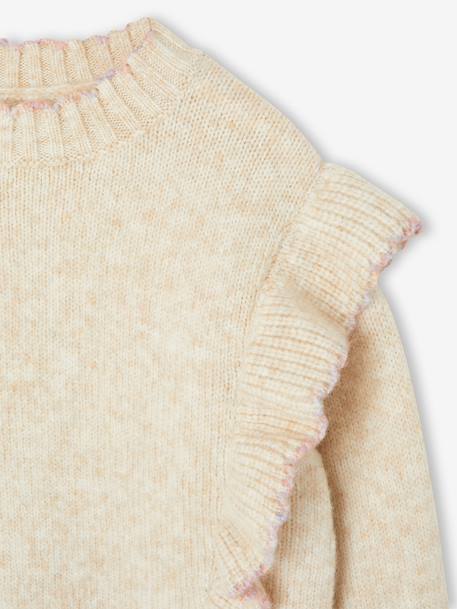 Knitted Jumper for Girls ecru 