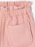 Girl's paperbag shorts in twill rosy 