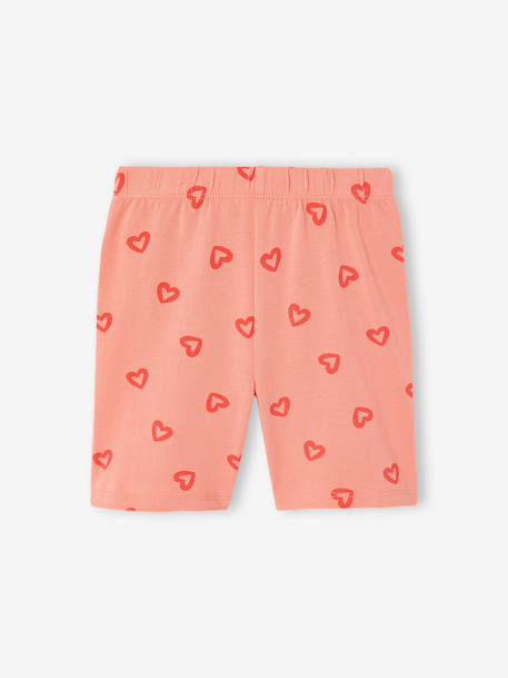 Pack of 2 girls' cycling shorts beige+coral 