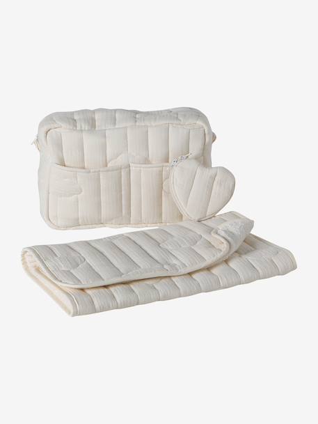 24-hour bag MAMA TEDDY cappuccino+ecru+printed white+white 
