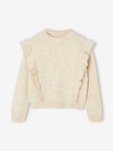 Knitted Jumper for Girls ecru 