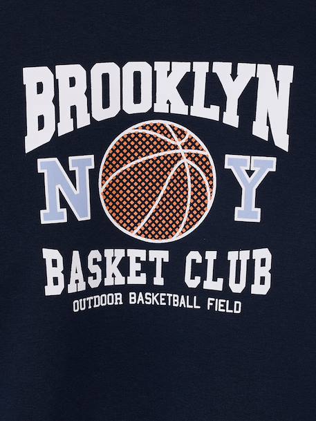 Boys' sports hooded sweatshirt navy blue 