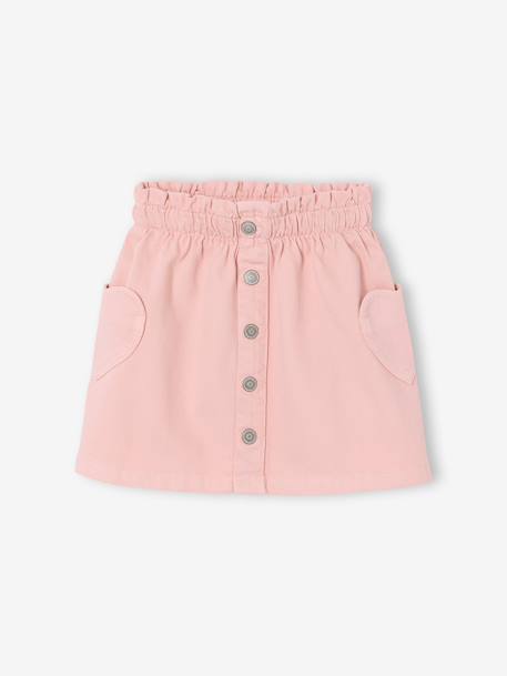 Skirt with Heart Pockets for Girls rose 