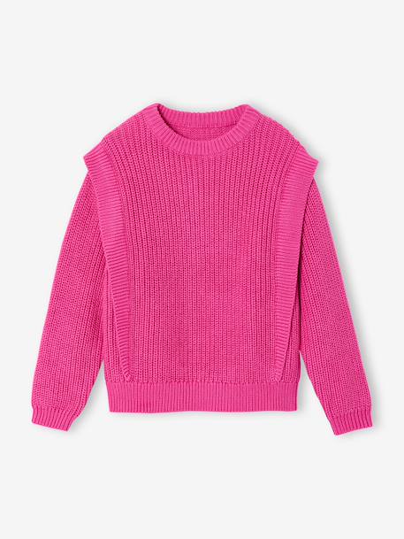 Jumper with Frill Detail On the Shoulders, for Girls peony pink 