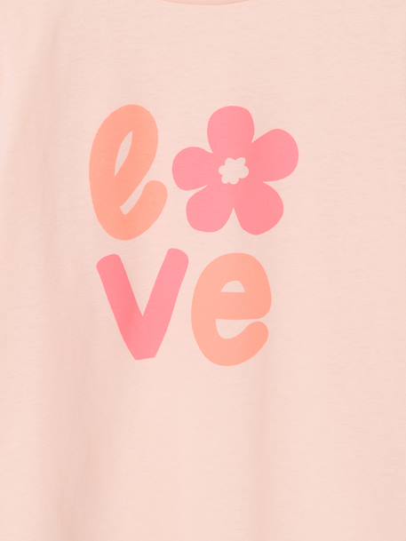 Pack of 3 long-sleeved girls' fancy t-shirts anthracite+coral+ecru+grey blue+indigo+mauve+rose 