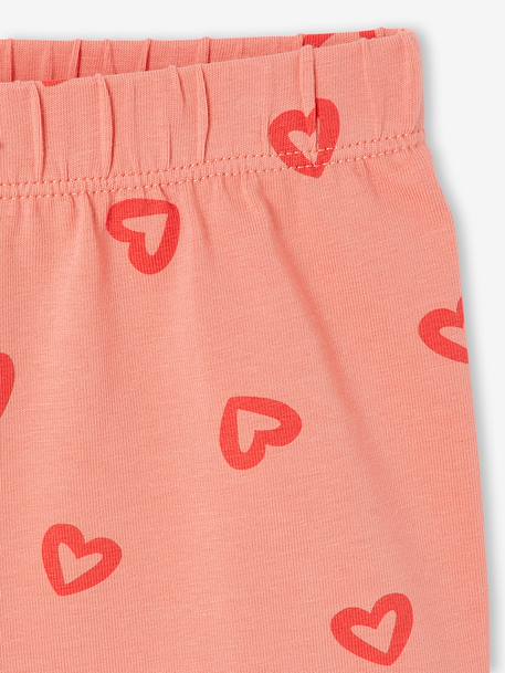 Pack of 2 girls' cycling shorts beige+coral 