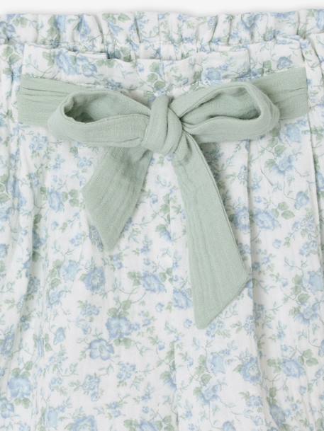 Cotton gauze shorts for girls blush+light blue 