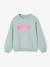 Girl's sweatshirt with positive message aqua green+pale pink 
