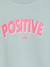 Girl's sweatshirt with positive message aqua green+pale pink 