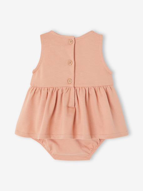 Dress with Integrated Bodysuit for Newborns old rose 