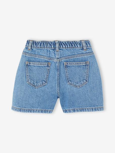 Embroidered girl's short medium blue+rose+sage green 
