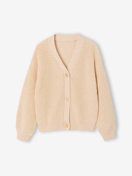 Rib Knit Cardigan for Girls rose+vanilla 